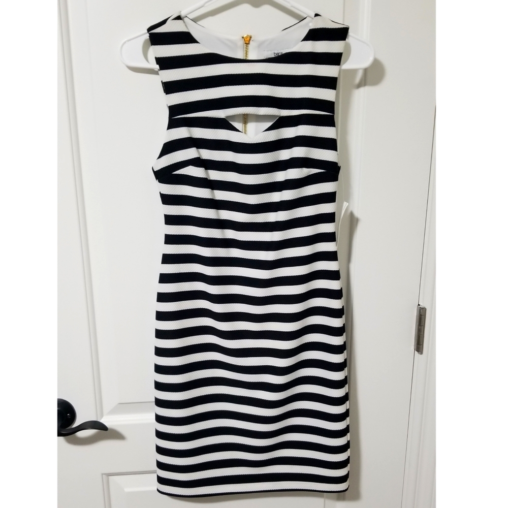 NWT Bar III Striped Dress with Cut Out Detail